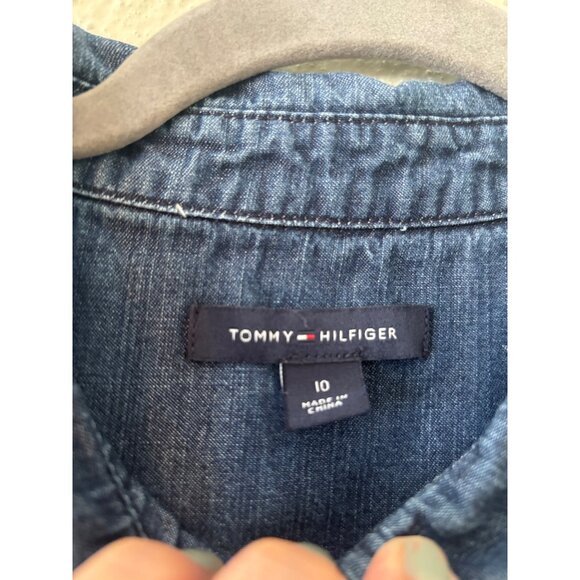 Tommy Hilfiger Womens Blue Button-Down Denim Dress Size 10 - Picture 4 of 11